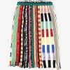 Etro Logo Striped Pleated Mini Skirt Multicolor