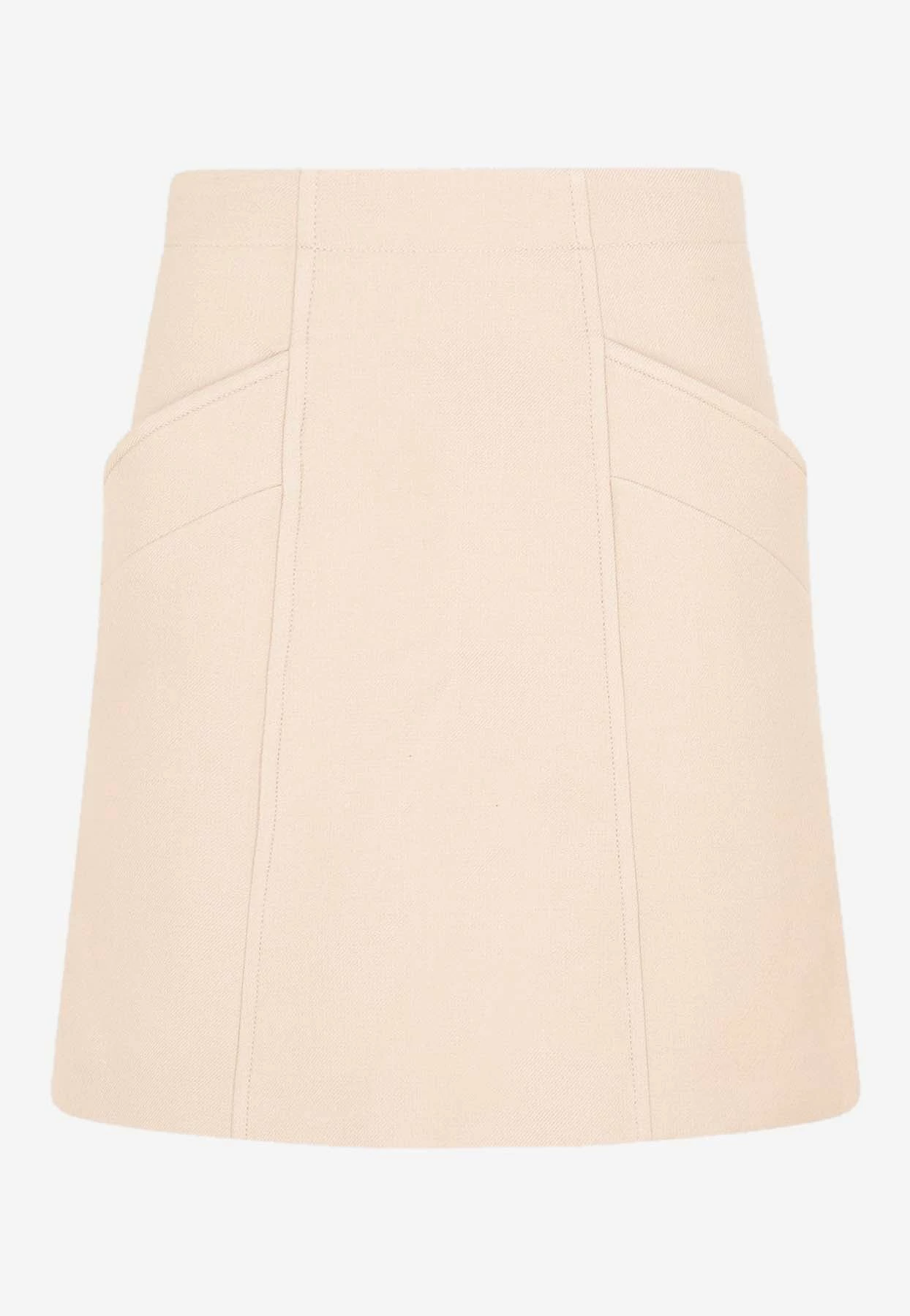 Chloé Wool Mini Skirt Nude 1 Chloé Wool Mini Skirt Nude