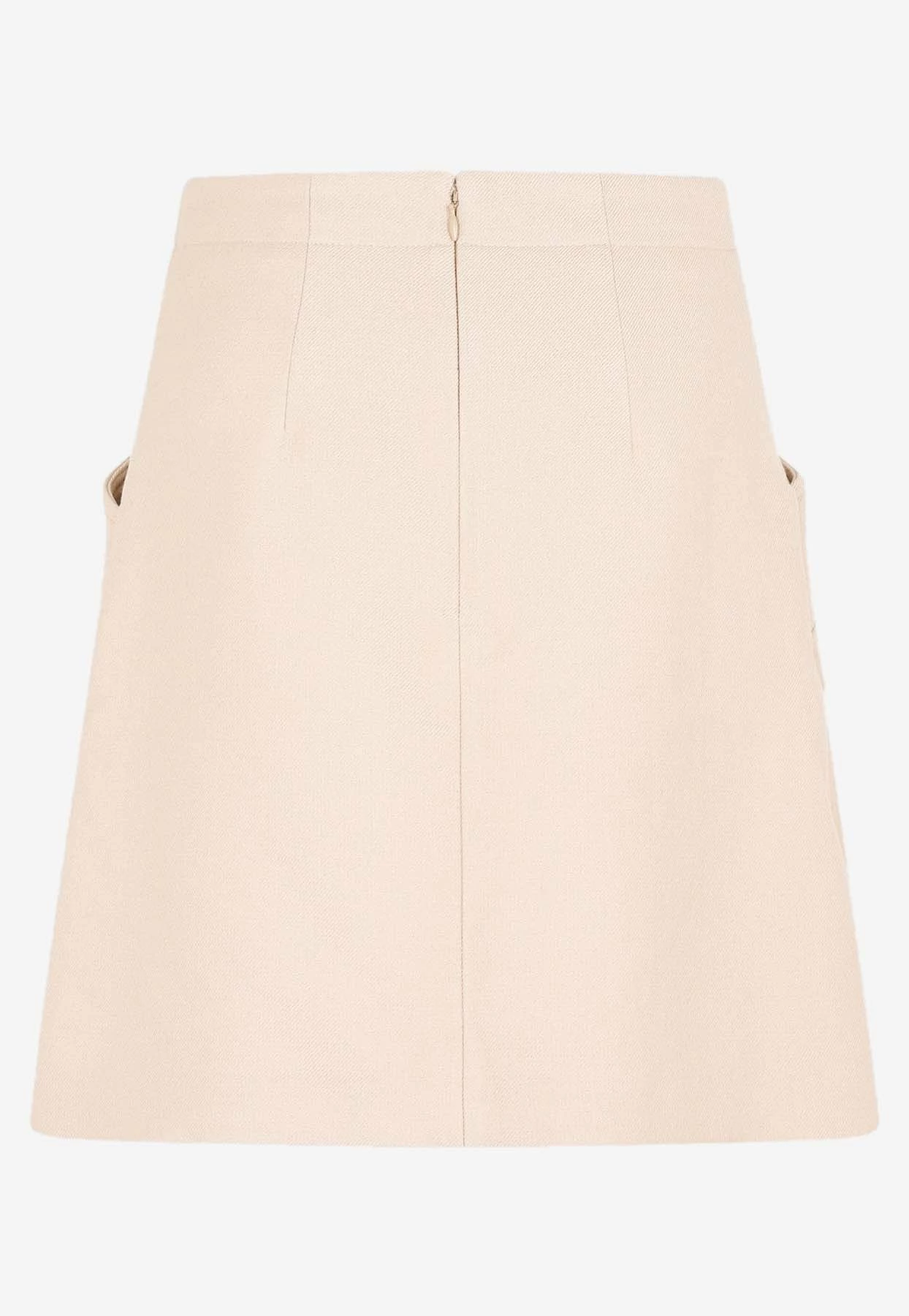 Chloé Wool Mini Skirt Nude 2 Chloé Wool Mini Skirt Nude - Image 2
