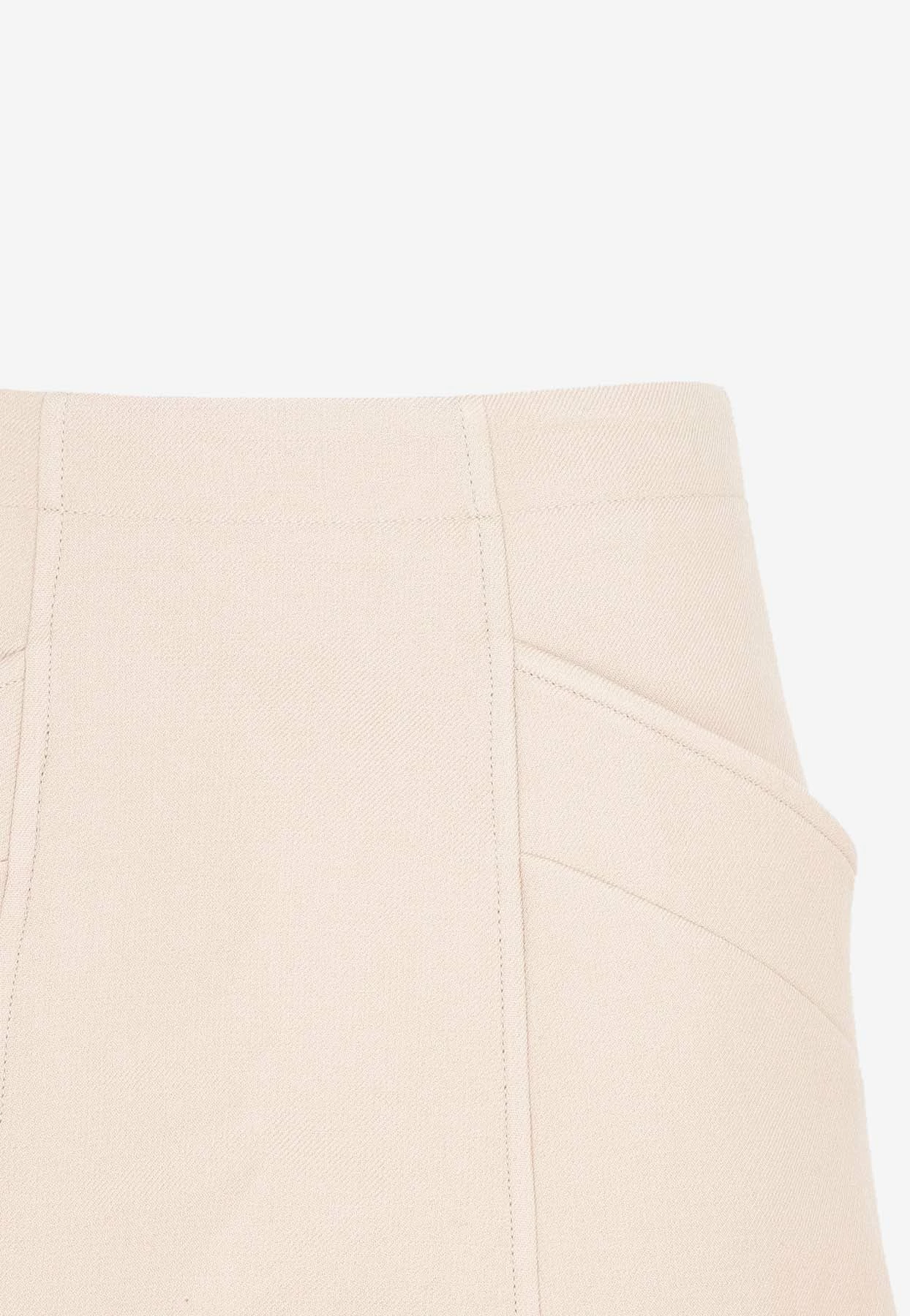 Chloé Wool Mini Skirt Nude 4 Chloé Wool Mini Skirt Nude - Image 4