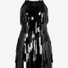 The Attico Sequined Mini Dress Black