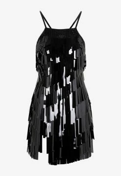 The Attico Sequined Mini Dress Black