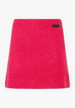 GANNI A-line Twill Mini Skirt Red