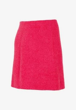 GANNI A-line Twill Mini Skirt Red -Evening Dresses Popular Store 08112022 004