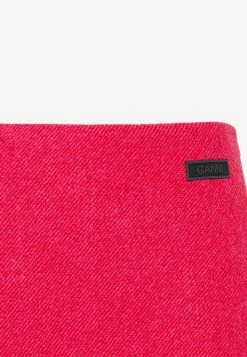 GANNI A-line Twill Mini Skirt Red -Evening Dresses Popular Store 08112022 005