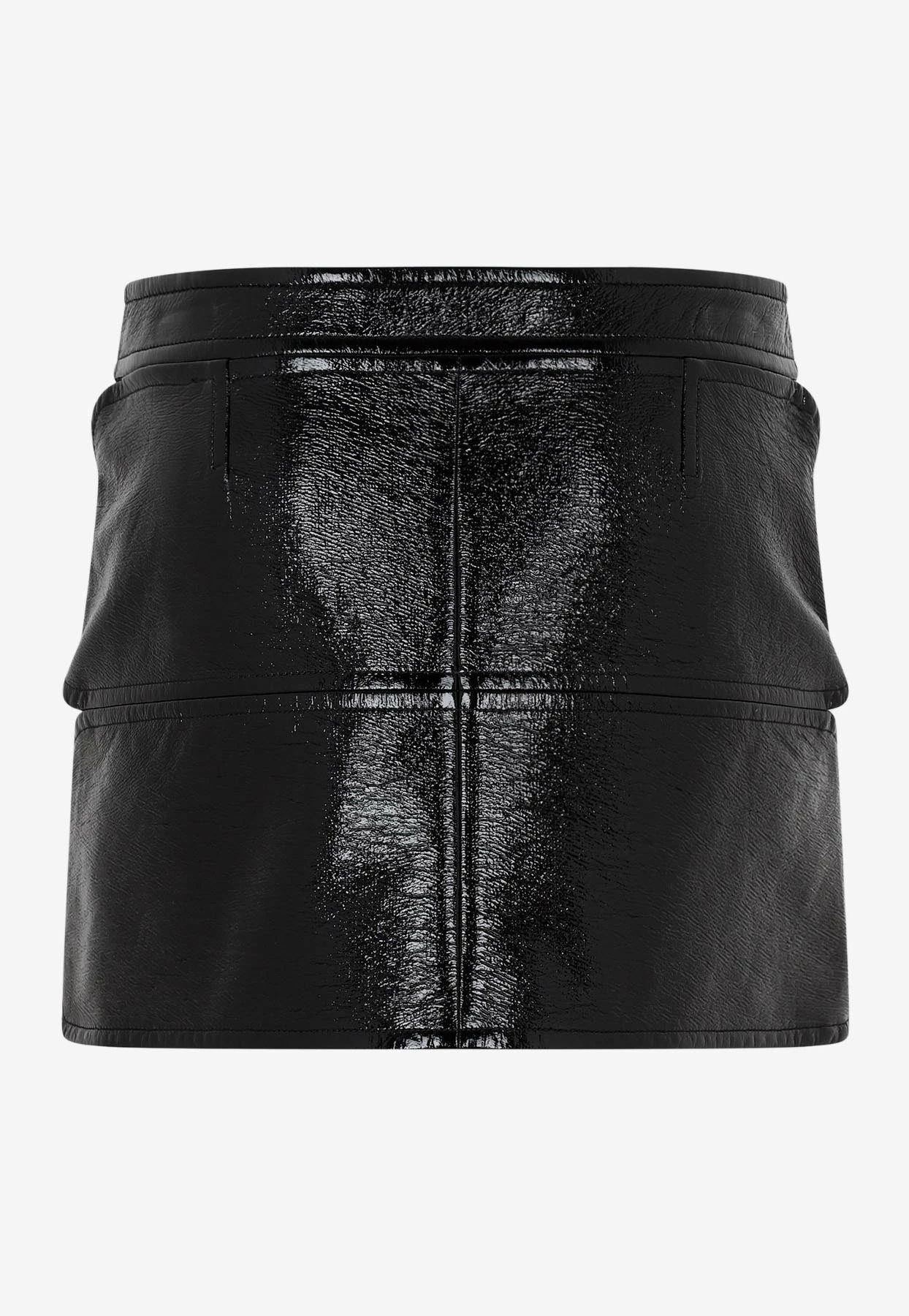 Courrèges Diamond Vinyl Mini Skirt Black 2 Courrèges Diamond Vinyl Mini Skirt Black - Image 2
