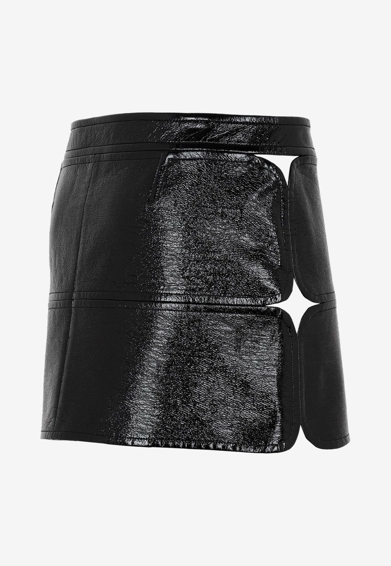 Courrèges Diamond Vinyl Mini Skirt Black 3 Courrèges Diamond Vinyl Mini Skirt Black - Image 3