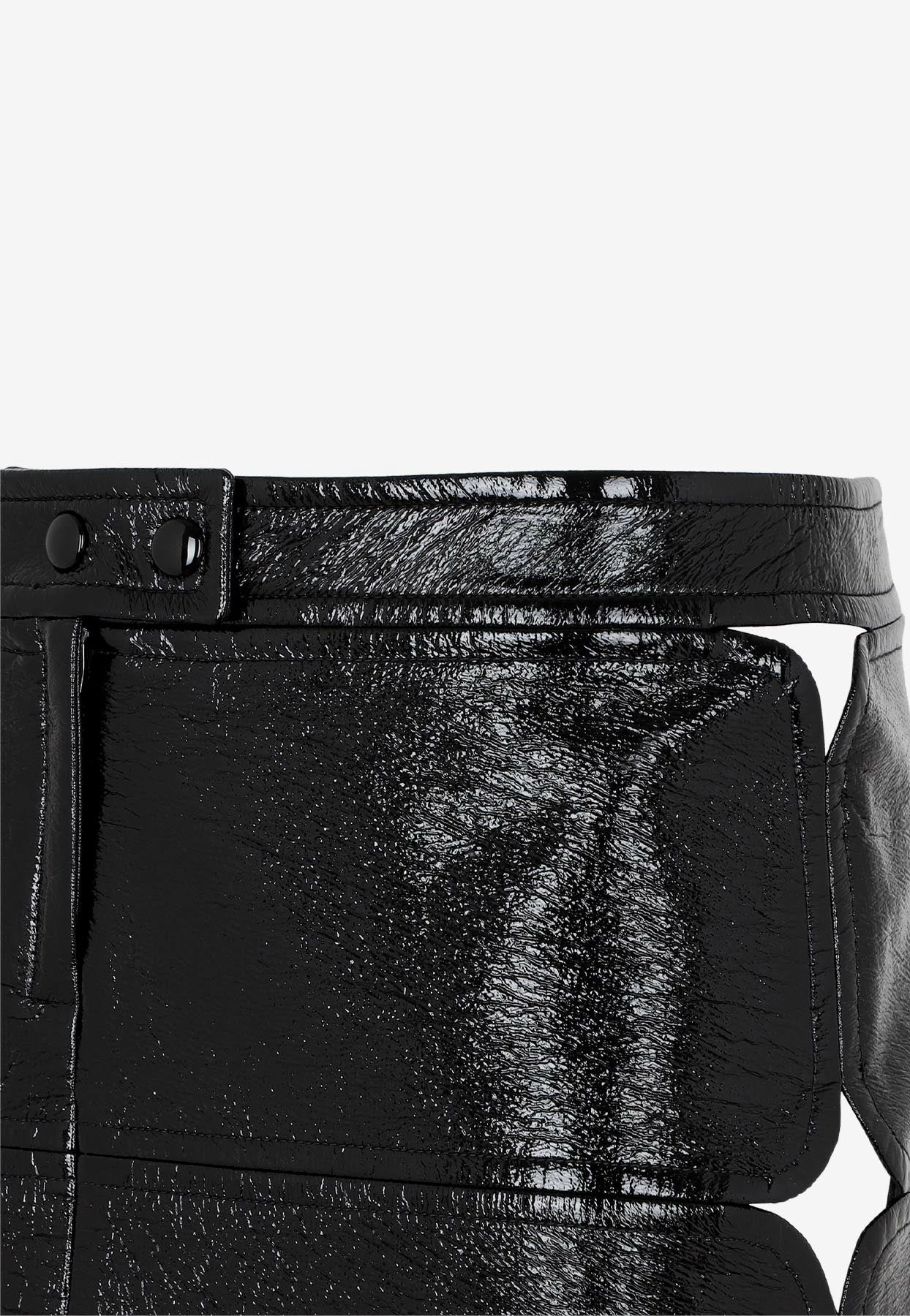 Courrèges Diamond Vinyl Mini Skirt Black 4 Courrèges Diamond Vinyl Mini Skirt Black - Image 4