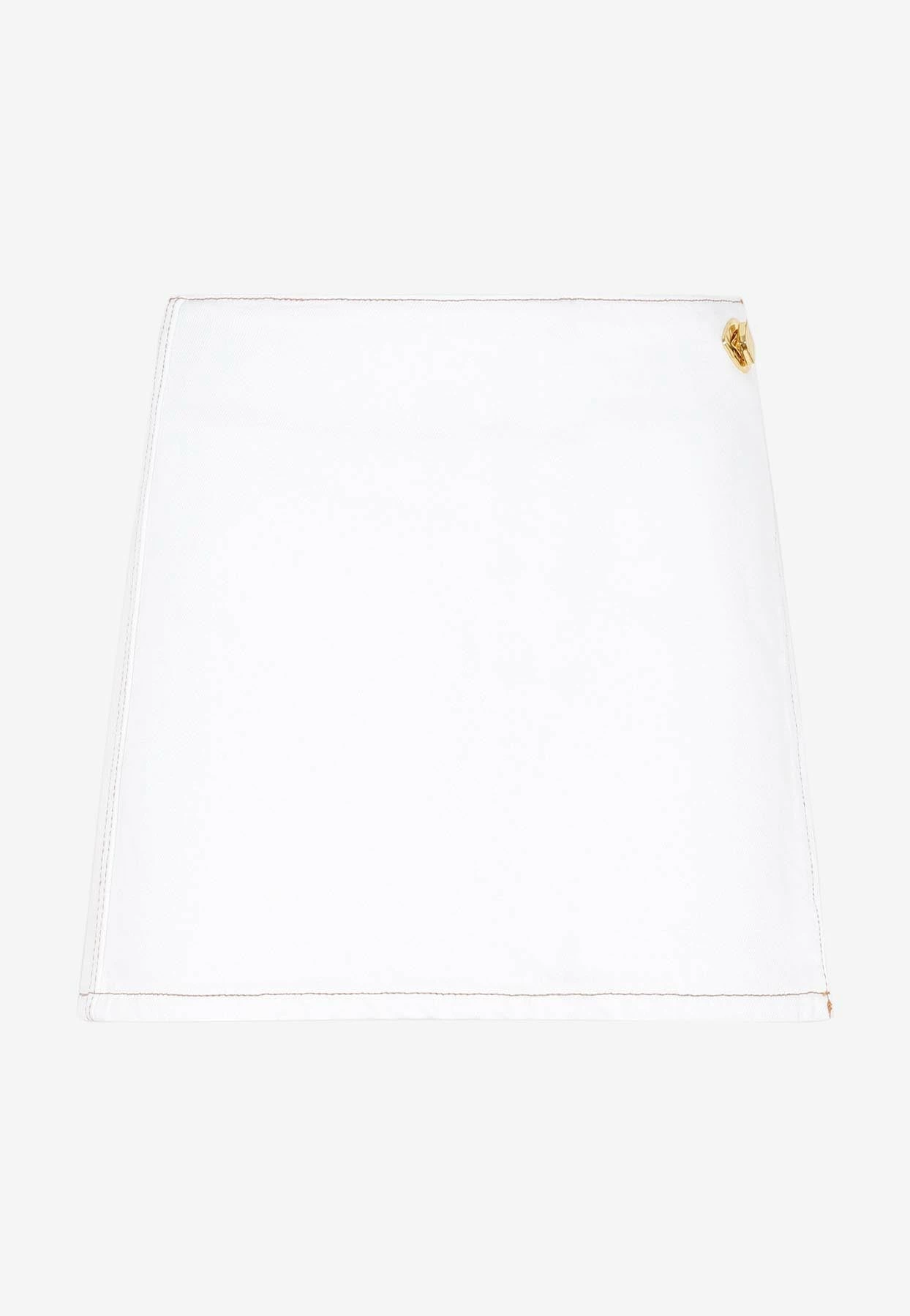 GANNI Denim Mini Skirt White 1 GANNI Denim Mini Skirt White