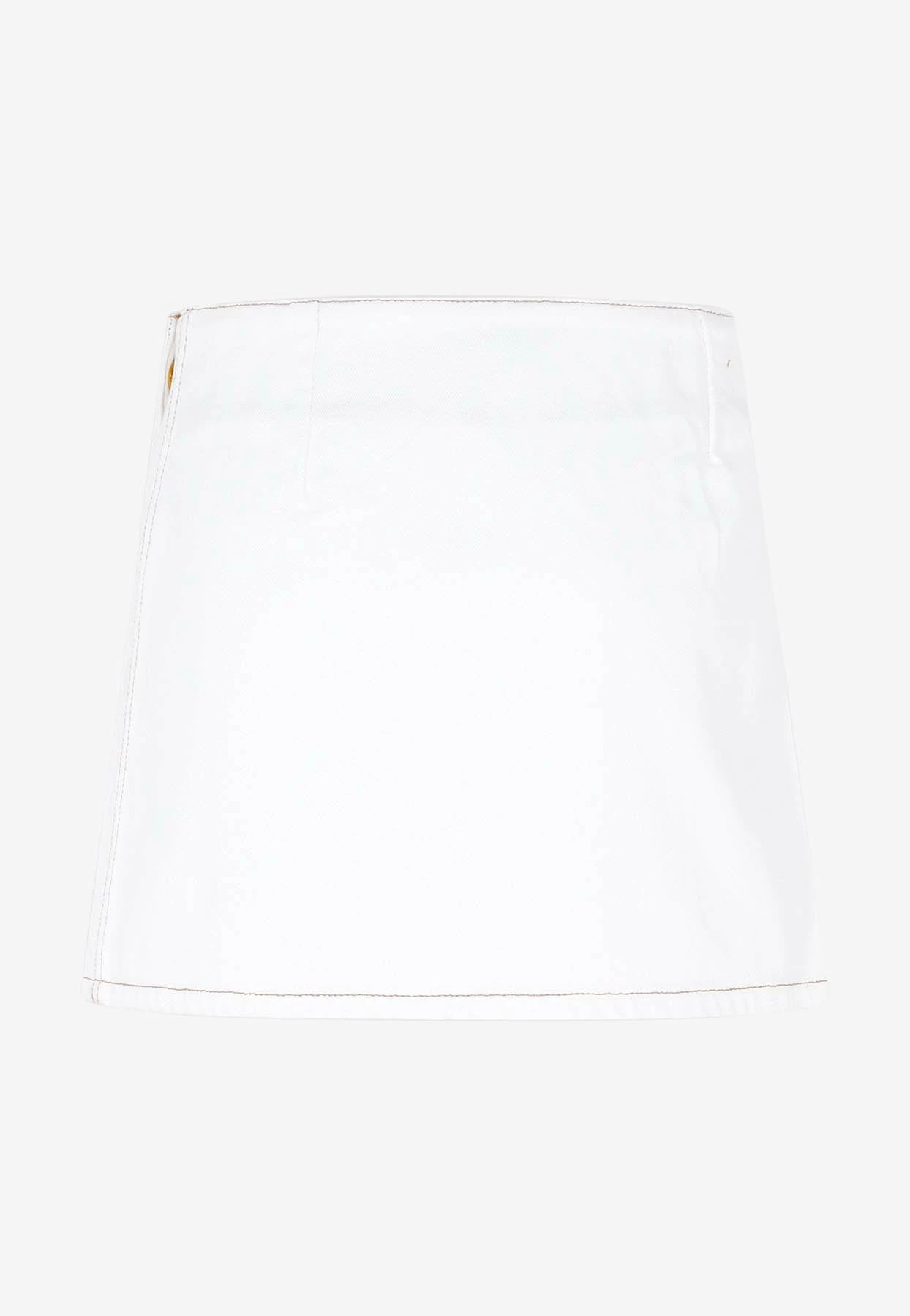 GANNI Denim Mini Skirt White 2 GANNI Denim Mini Skirt White - Image 2
