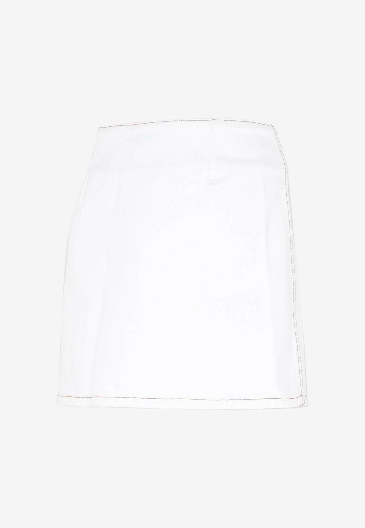 GANNI Denim Mini Skirt White 3 GANNI Denim Mini Skirt White - Image 3