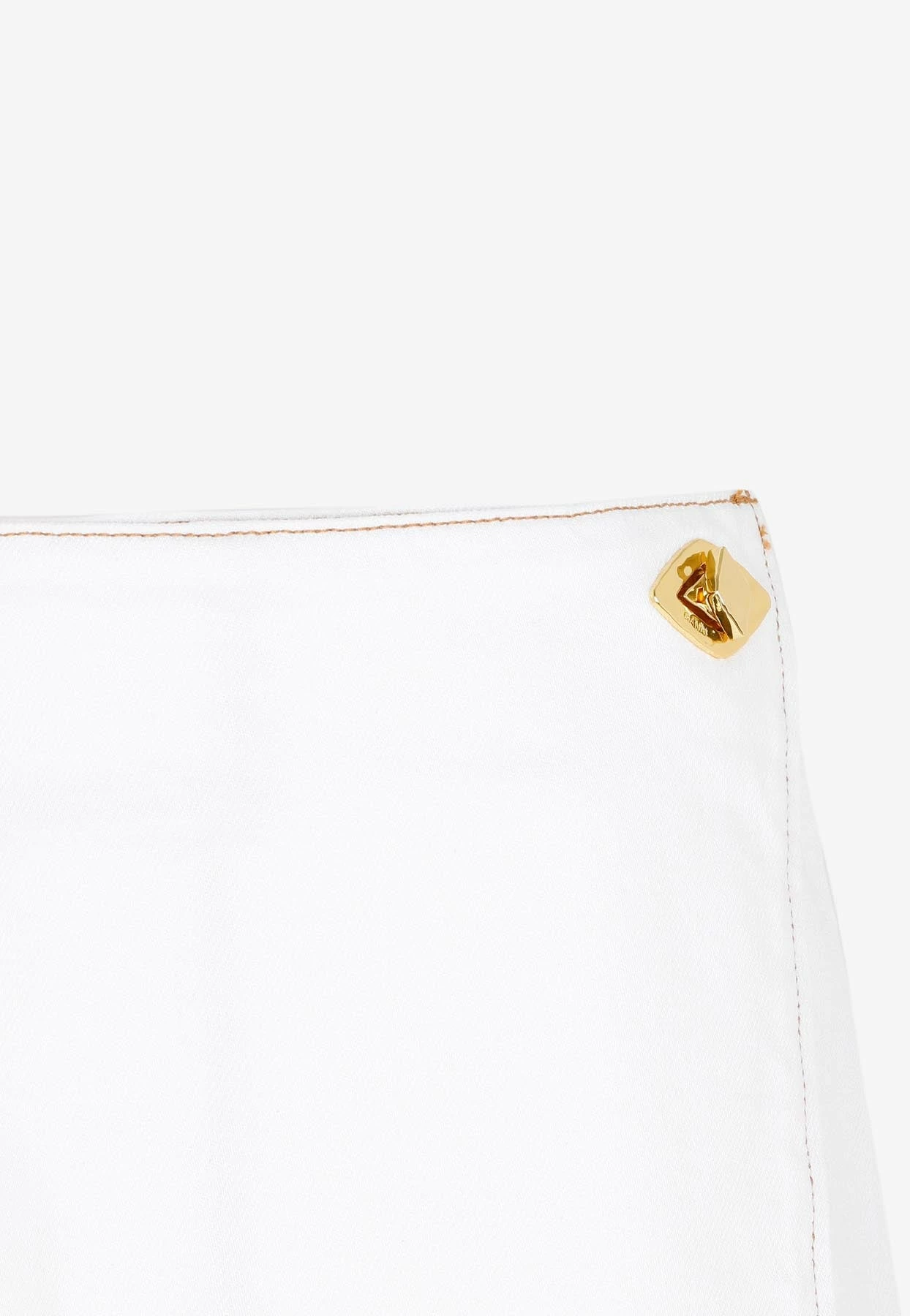 GANNI Denim Mini Skirt White 4 GANNI Denim Mini Skirt White - Image 4