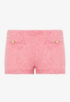 Miu Miu Logo Embroidered Mini Shorts Pink