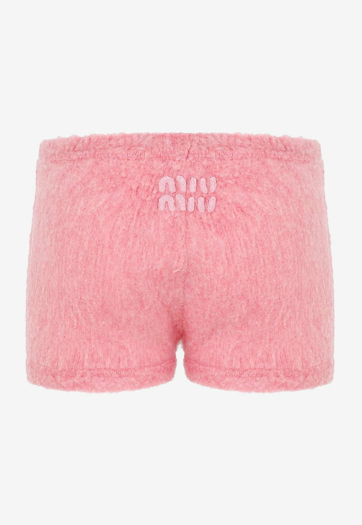 Miu Miu Logo Embroidered Mini Shorts Pink 2 Miu Miu Logo Embroidered Mini Shorts Pink - Image 2