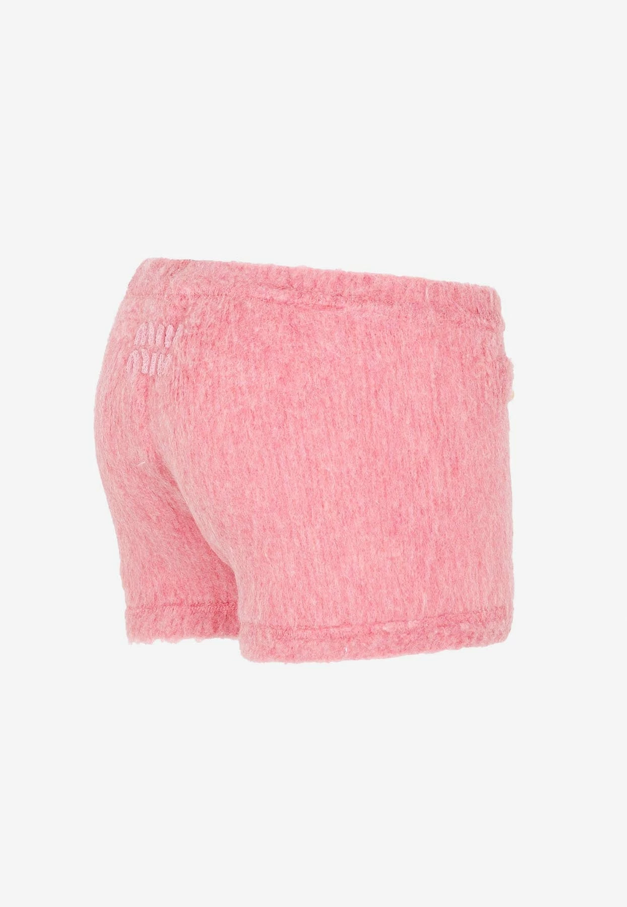 Miu Miu Logo Embroidered Mini Shorts Pink 3 Miu Miu Logo Embroidered Mini Shorts Pink - Image 3