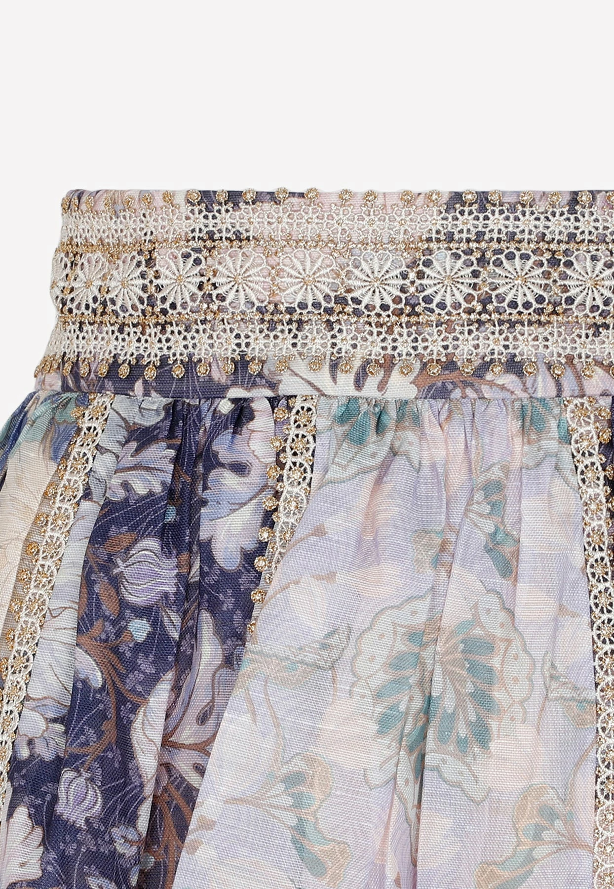 Zimmermann Celestial Lace Paneled Mini Skirt Multicolor 3 Zimmermann Celestial Lace Paneled Mini Skirt Multicolor - Image 3