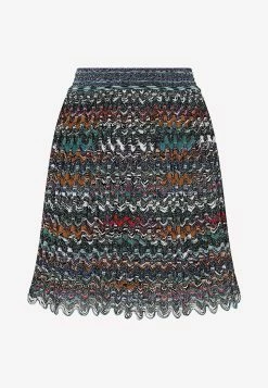 Missoni Knitted Mini Skirt In Wool Blend Multicolor