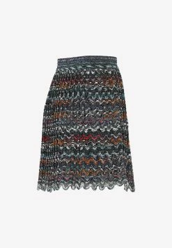 Missoni Knitted Mini Skirt In Wool Blend Multicolor -Evening Dresses Popular Store 09092022 044