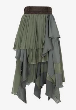 Sacai Deconstructed Midi Skirt Green