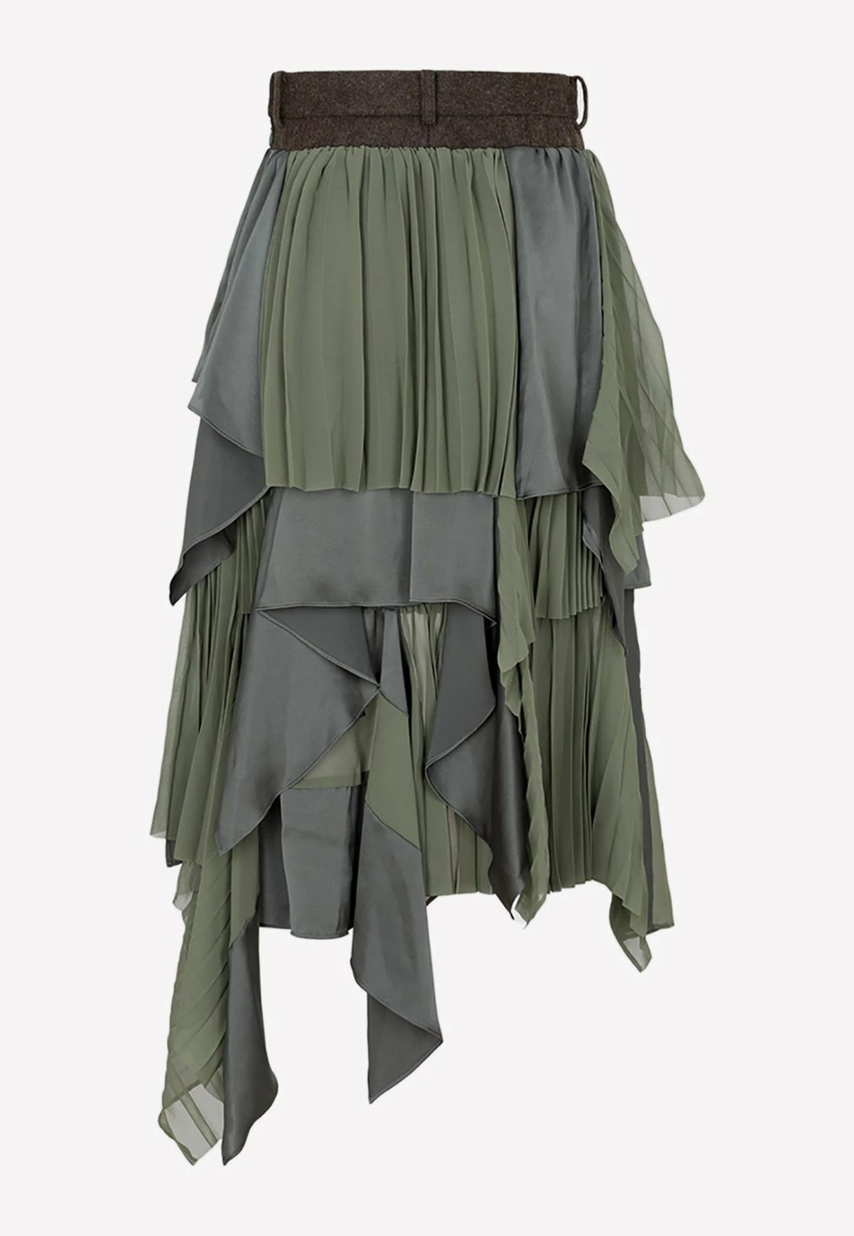 Sacai Deconstructed Midi Skirt Green 2 Sacai Deconstructed Midi Skirt Green - Image 2
