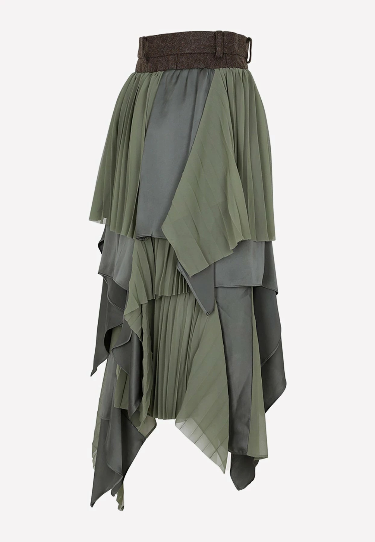 Sacai Deconstructed Midi Skirt Green 3 Sacai Deconstructed Midi Skirt Green - Image 3