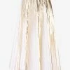 Valentino Cotton Poplin Pleated Midi Skirt Gold