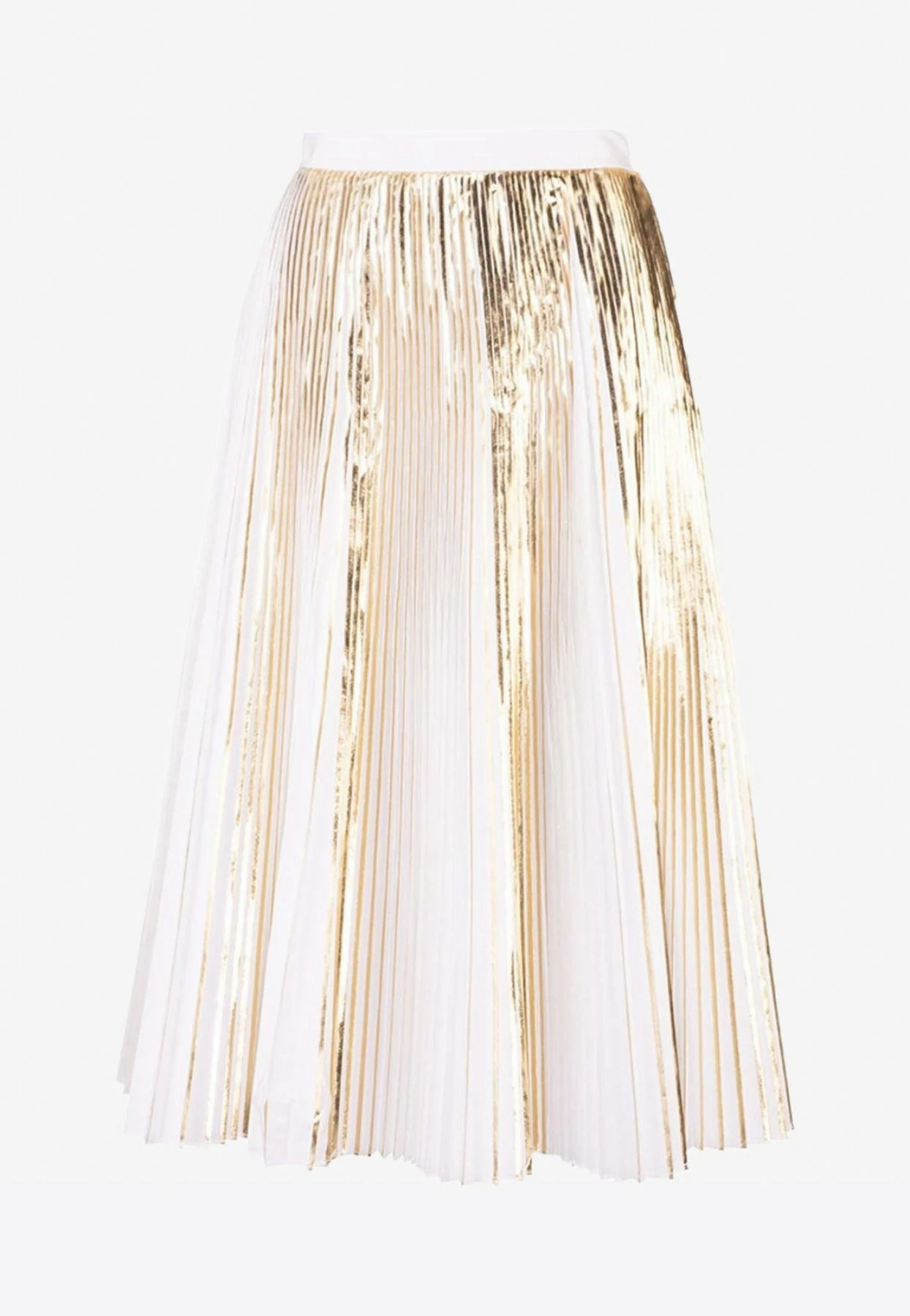 Valentino Cotton Poplin Pleated Midi Skirt Gold 1 Valentino Cotton Poplin Pleated Midi Skirt Gold
