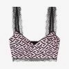 Versace Greca Print Silk Cropped Top Pink
