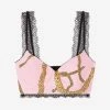 Versace Chain Print Silk Cropped Top Pink