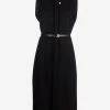 Versace Sleeveless Belted Dress With Bow Detail Black