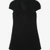 Versace Short-Sleeved Cut-Out Mini Dress In Wool Black