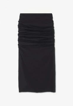 Versace Ruched Midi Skirt Black