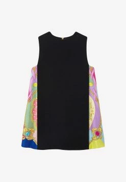 Versace Signature Detail Sleeveless Mini Dress Black