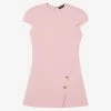 Versace Medusa Short-Sleeved Mini Dress In Wool Blend Pink