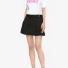 Versace Medusa-Button Pleated Mini Skirt Black