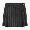 Versace Pinstripe Logo Mini Skirt Black