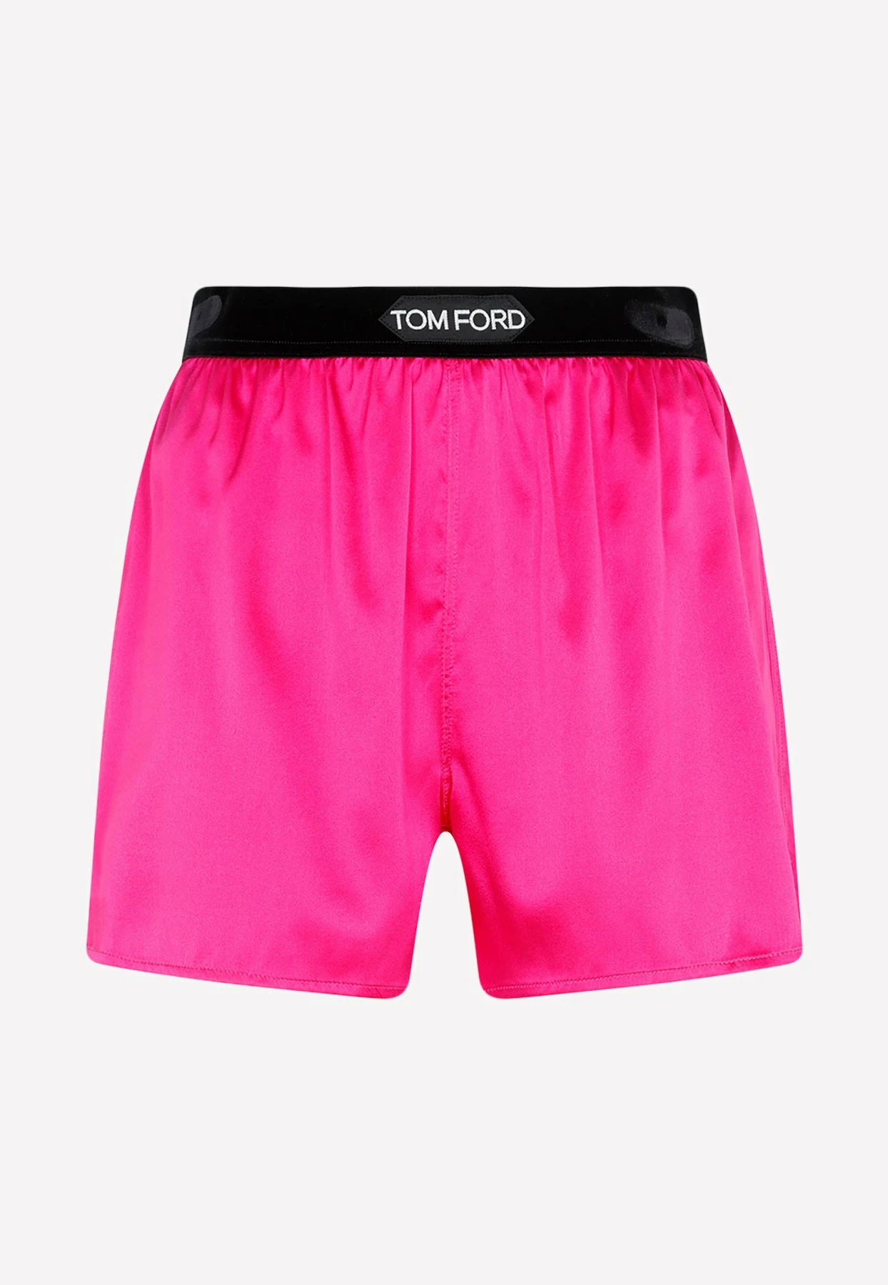 Tom Ford Logo Waistband Silk Shorts Pink 1 Tom Ford Logo Waistband Silk Shorts Pink