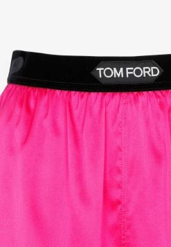 Tom Ford Logo Waistband Silk Shorts Pink 7 Tom Ford Logo Waistband Silk Shorts Pink -Evening Dresses Popular Store 12012023 015