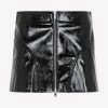 Khaite Keene Zipped Mini Skirt In Leather Black