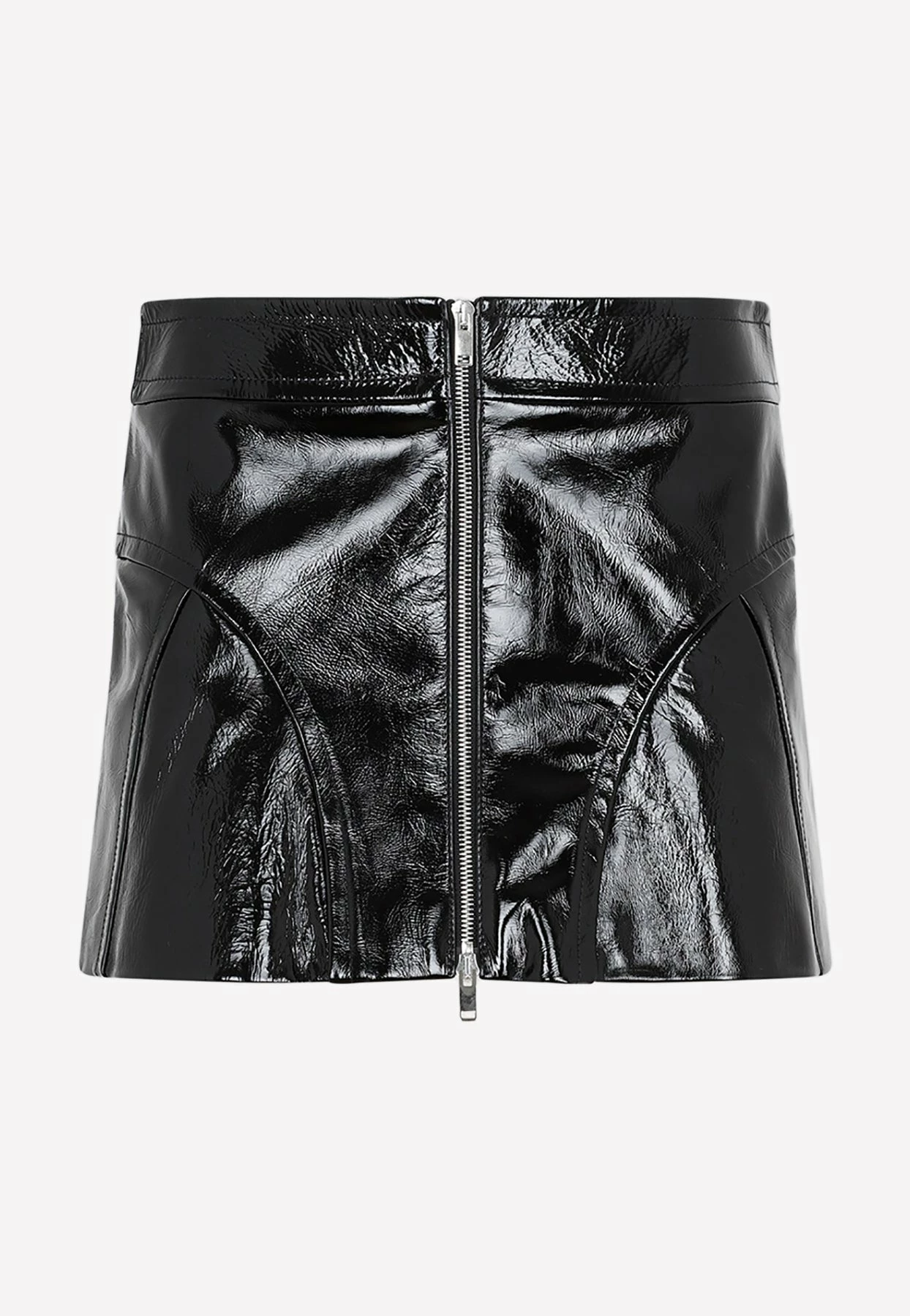 Khaite Keene Zipped Mini Skirt In Leather Black 1 Khaite Keene Zipped Mini Skirt In Leather Black