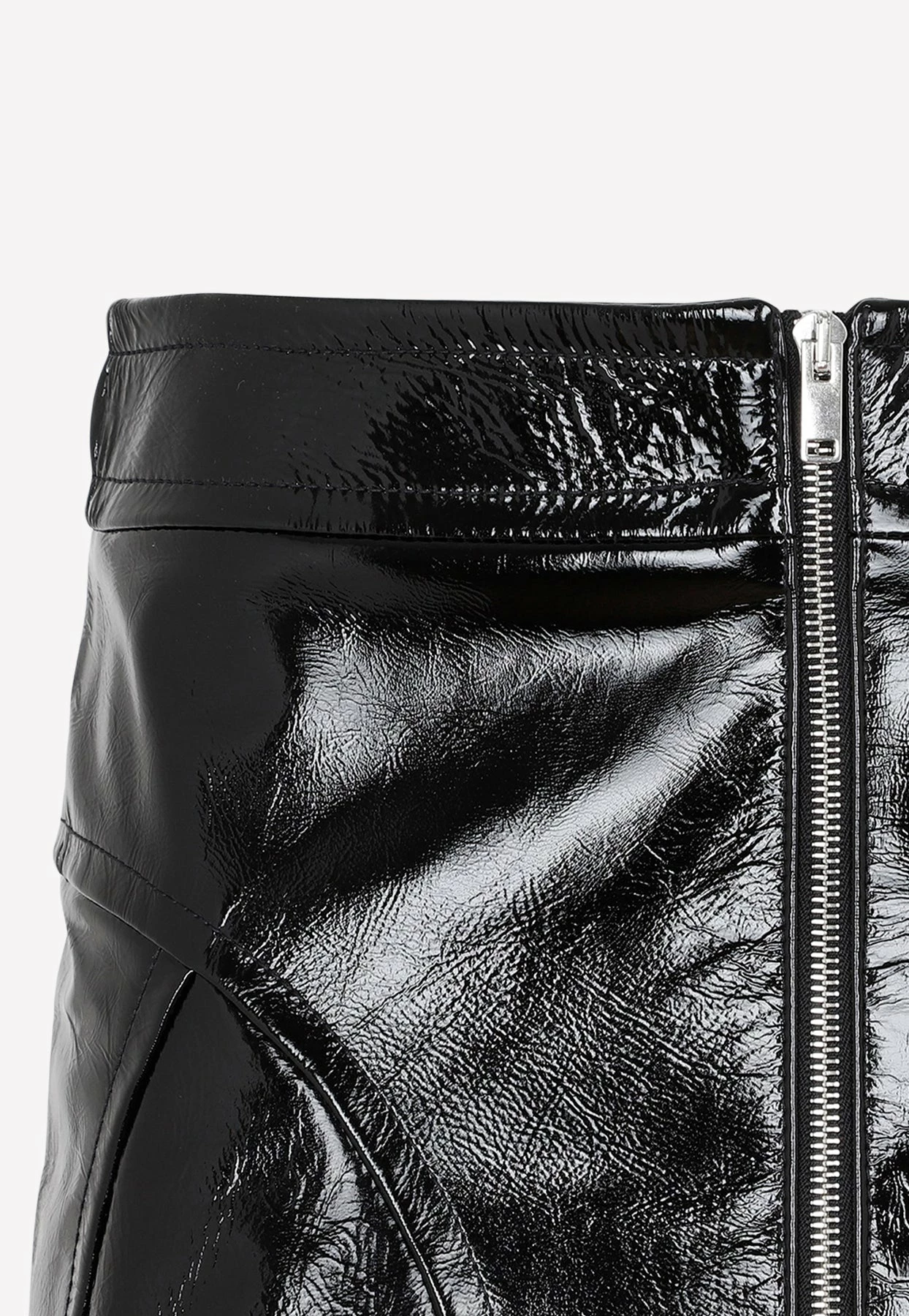 Khaite Keene Zipped Mini Skirt In Leather Black 4 Khaite Keene Zipped Mini Skirt In Leather Black - Image 4