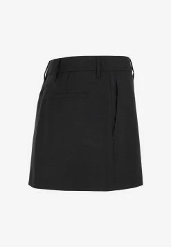 Prada Logo Mini Wool Skirt Black -Evening Dresses Popular Store 12012023 052