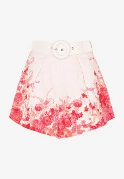 Zimmermann High Tide Floral Print Shorts Pink