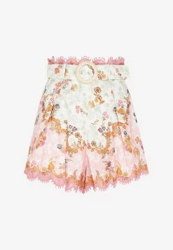 Zimmermann Laurel Embroidered Floral Print Shorts Multicolor