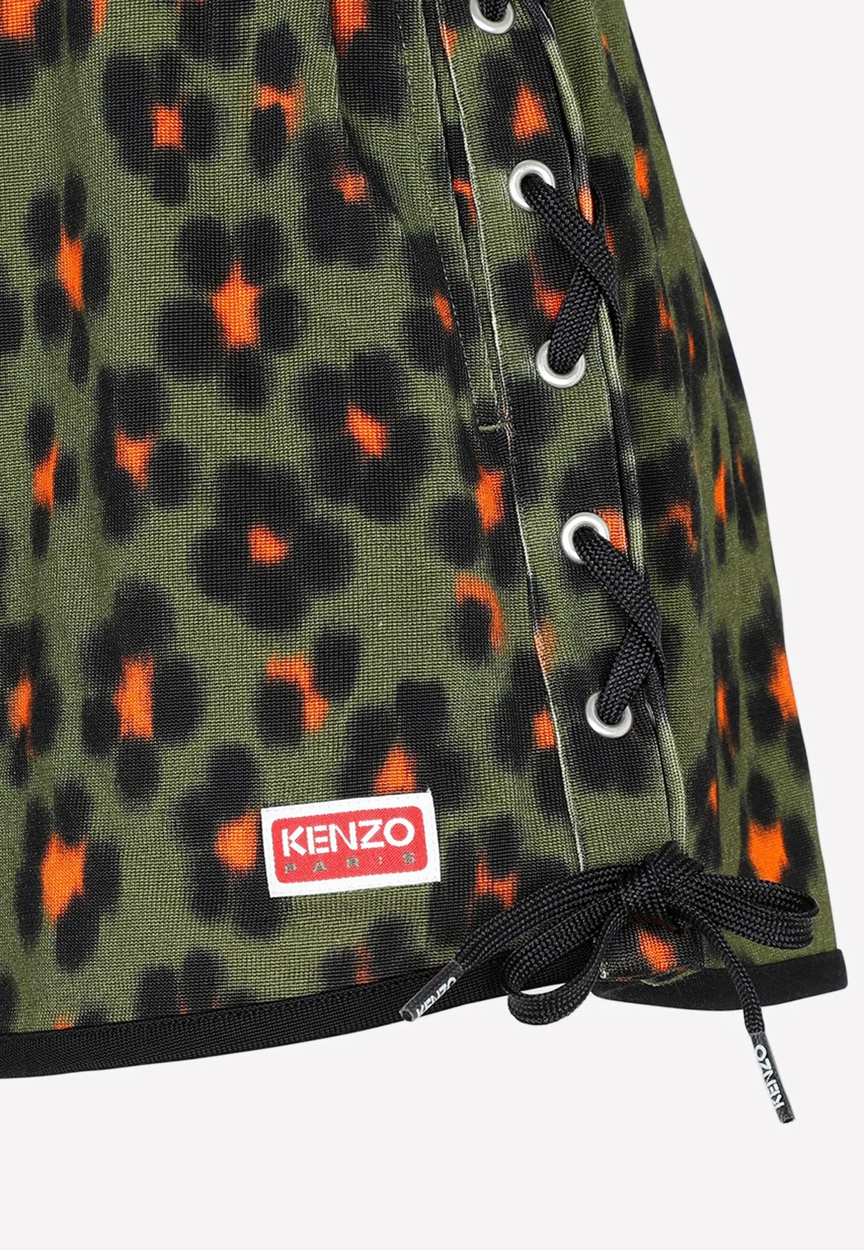 Kenzo Leopard-Print Drawstring Shorts Green 4 Kenzo Leopard-Print Drawstring Shorts Green - Image 4