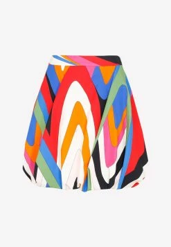 Emilio Pucci Abstract Print Mini Skirt Multicolor
