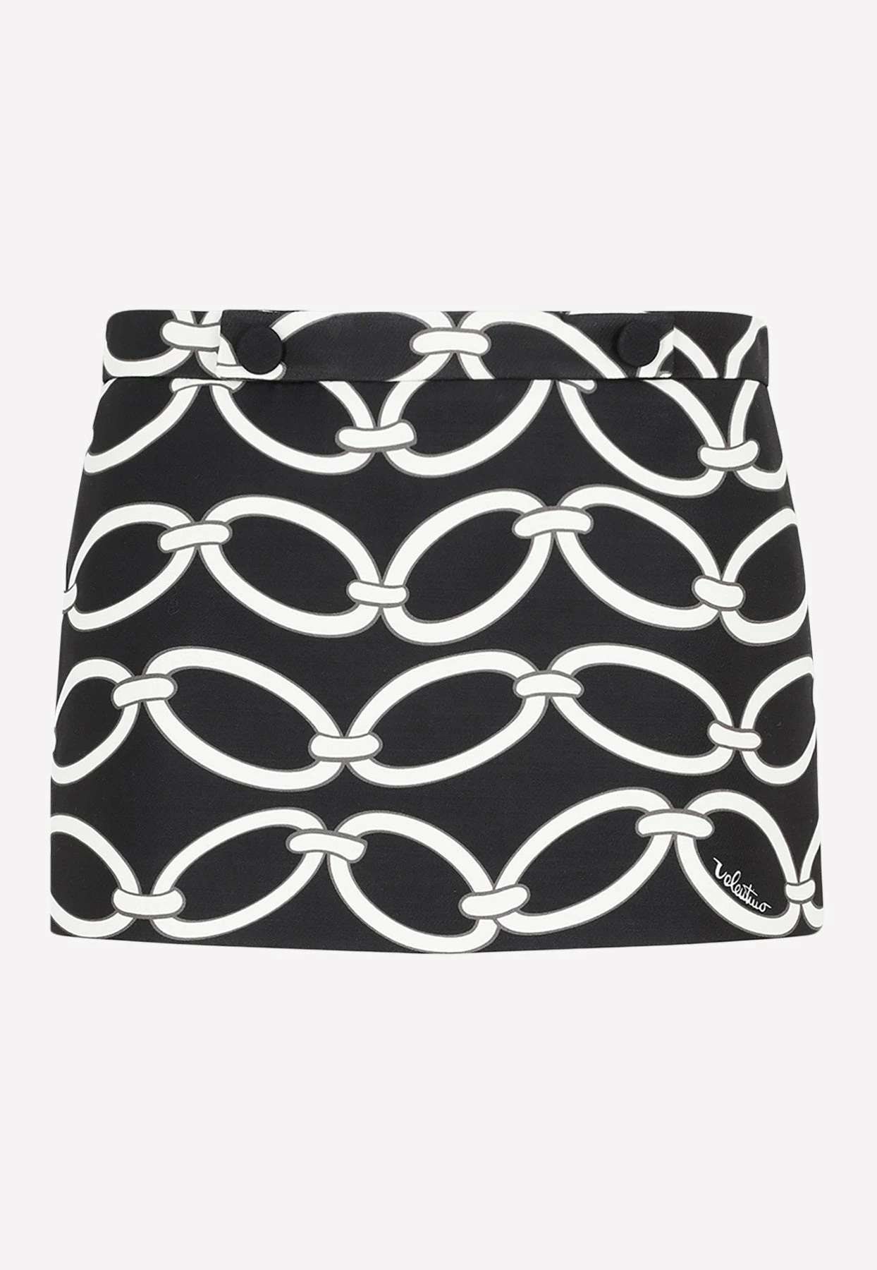 Valentino Chain Print Mini Skirt Monochrome 1 Valentino Chain Print Mini Skirt Monochrome