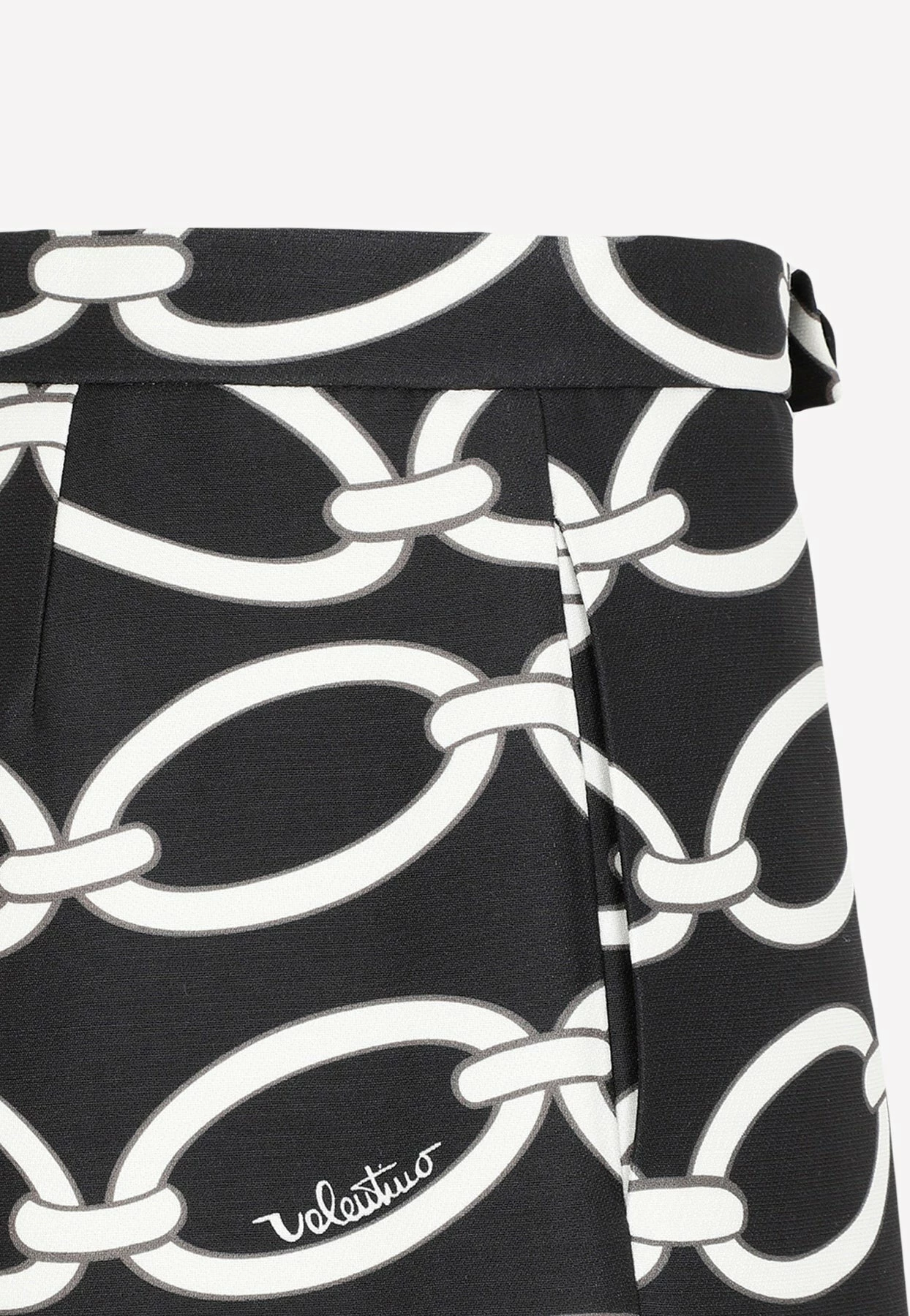 Valentino Chain Print Mini Skirt Monochrome 4 Valentino Chain Print Mini Skirt Monochrome - Image 4