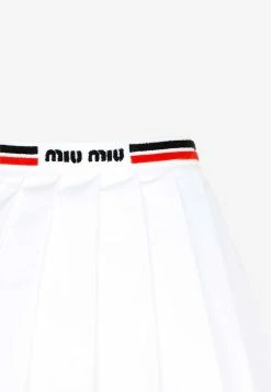 Miu Miu Pleated Mini Skirt White -Evening Dresses Popular Store 12072022 180