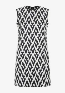 Valentino V Pattern Mini Dress Monochrome